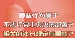 【学习在线】哪些行为属于不执行党中央决策部署？相关处分规定是什么？